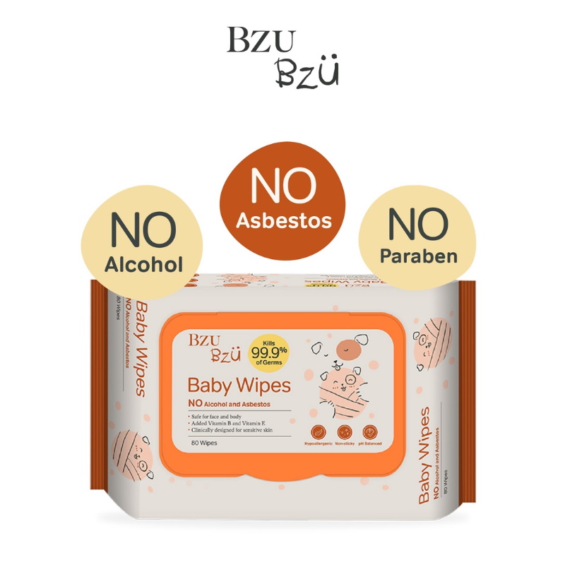 Bzu Bzu Anti-Bacterial Baby Wipes 2x80s