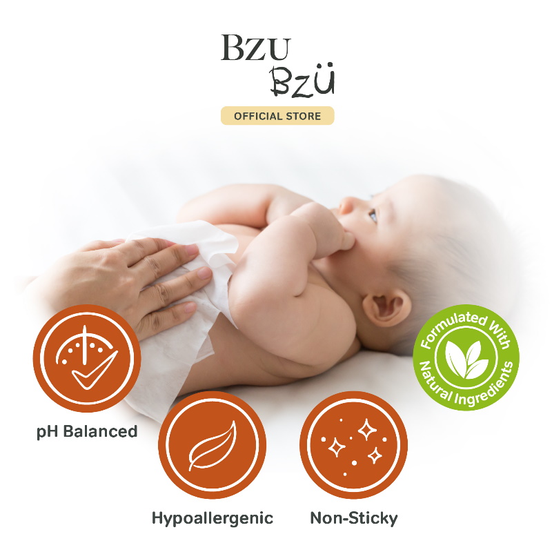 Bzu Bzu Anti-Bacterial Baby Wipes 2x80s