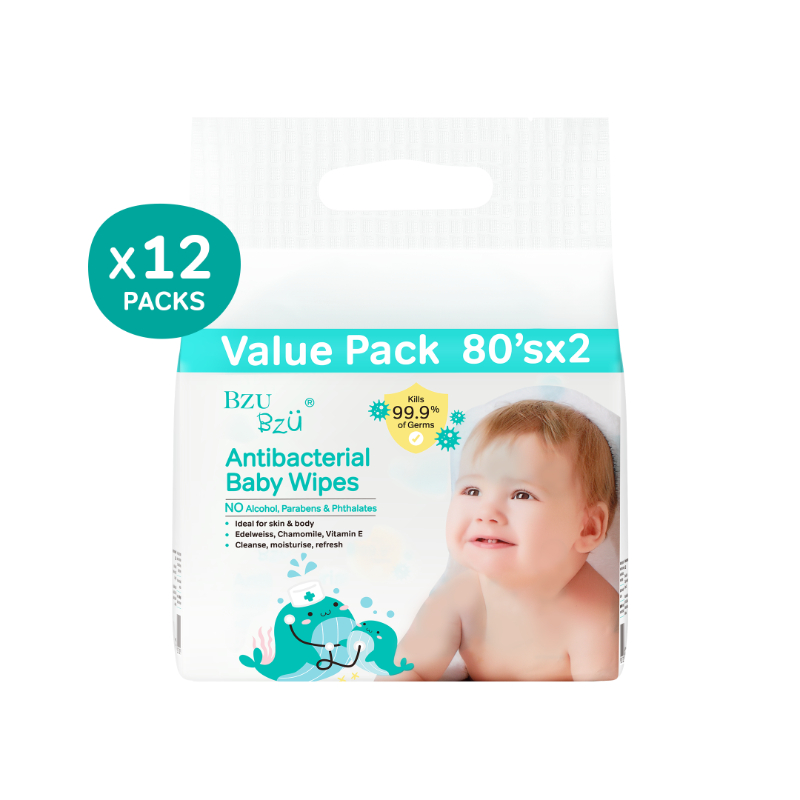 Bzu Bzu (Carton Deal Value Pack) Baby Wipes 80sx2x12pack