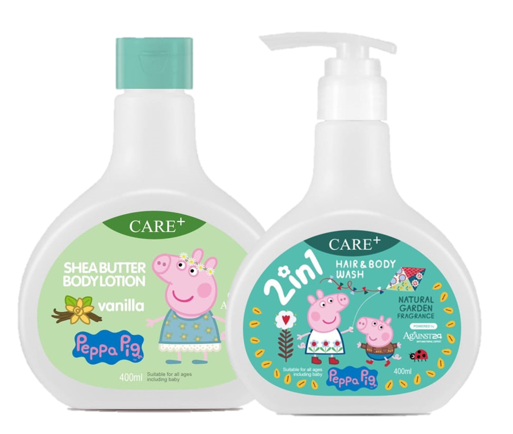 Care+ Peppa Pig Hair & Body Set (Bundle of 2) + Free Hand Wash 350ml (worth $9.90)