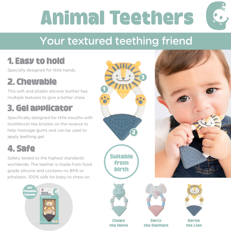 Cheeky Chompers Teether - Bertie The Lion