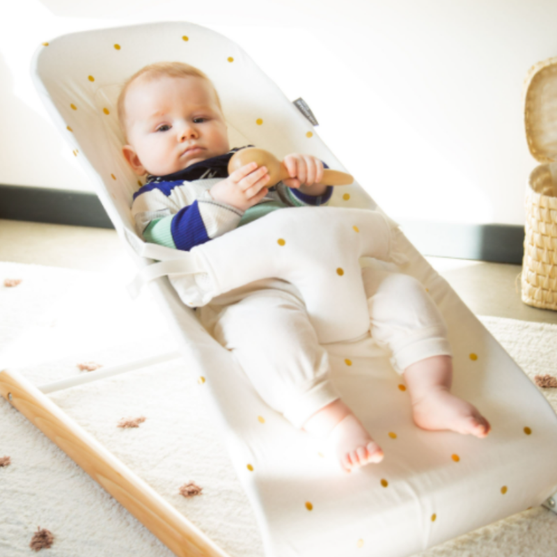 Childhome Evolux Bouncer Cover - Jersey Gold Dots (Cover Only)