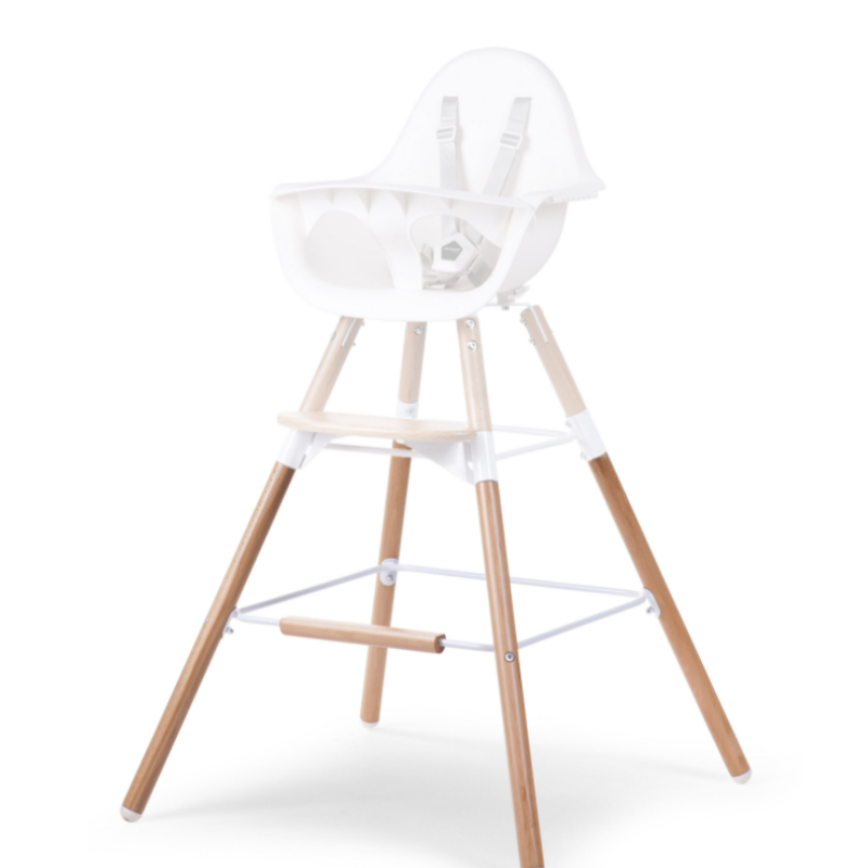 Childhome Evolu Extra Long Legs + Footrest - Natural White