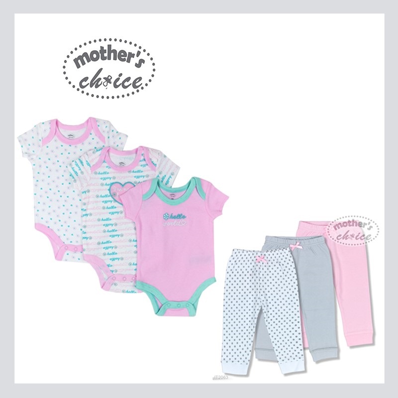 Mothers Choice Infant / Baby Pure Cotton LEGGINGS Pants - POLKA & Bodysuits - I'M NEW HERE 3 pcs Pack (Delivery after 31 May)