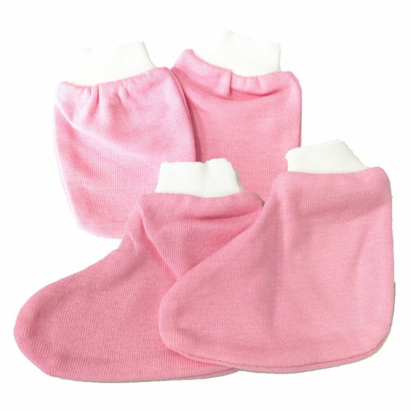Casila 100% Premium Cotton Baby Mittens and Booties (1 Pair Mittens + 1Pair Booties )