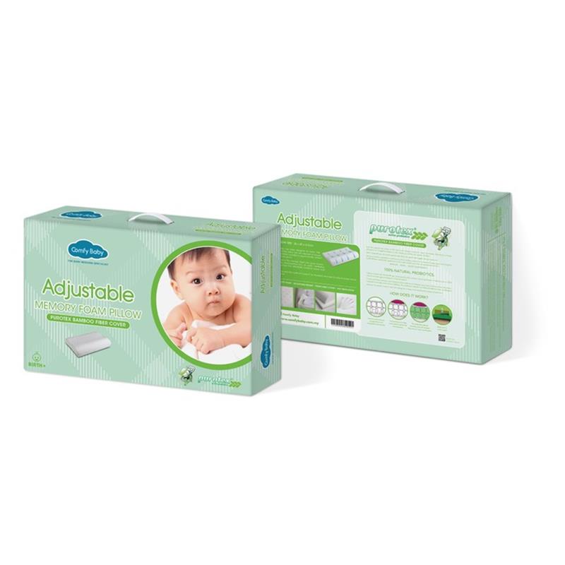 Comfy Baby Adjustable Memory Foam Pillow w/Bamboo Cover + FREE Delivery
