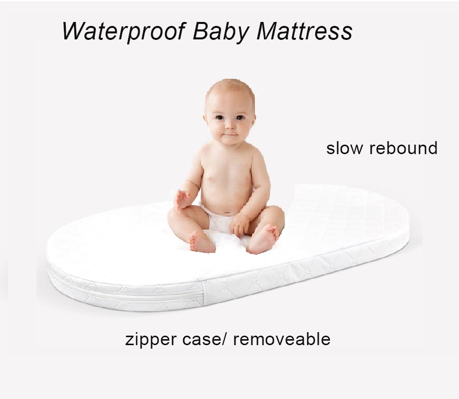 Momobebe Waterproof Easy Clean Baby Bassinet Mattress Soft Sponge