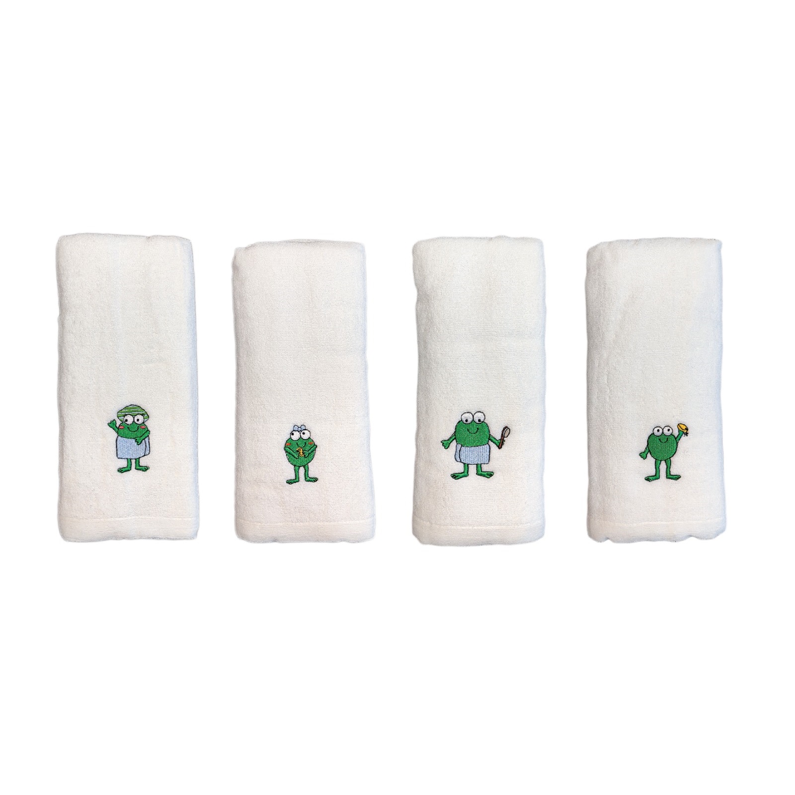Crok Crok Frok Babies / Kids Bamboo Towel Bundle of 4 - White