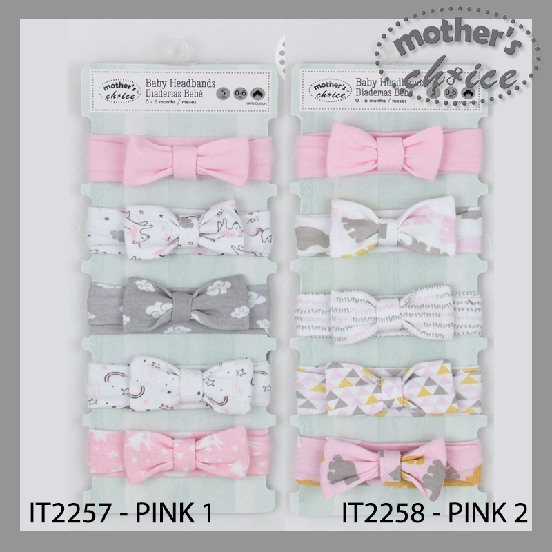 baby-fair Mother's Choice Infant / Baby 100% Pure Cotton Extra Soft Headbands 5-Piece Pack