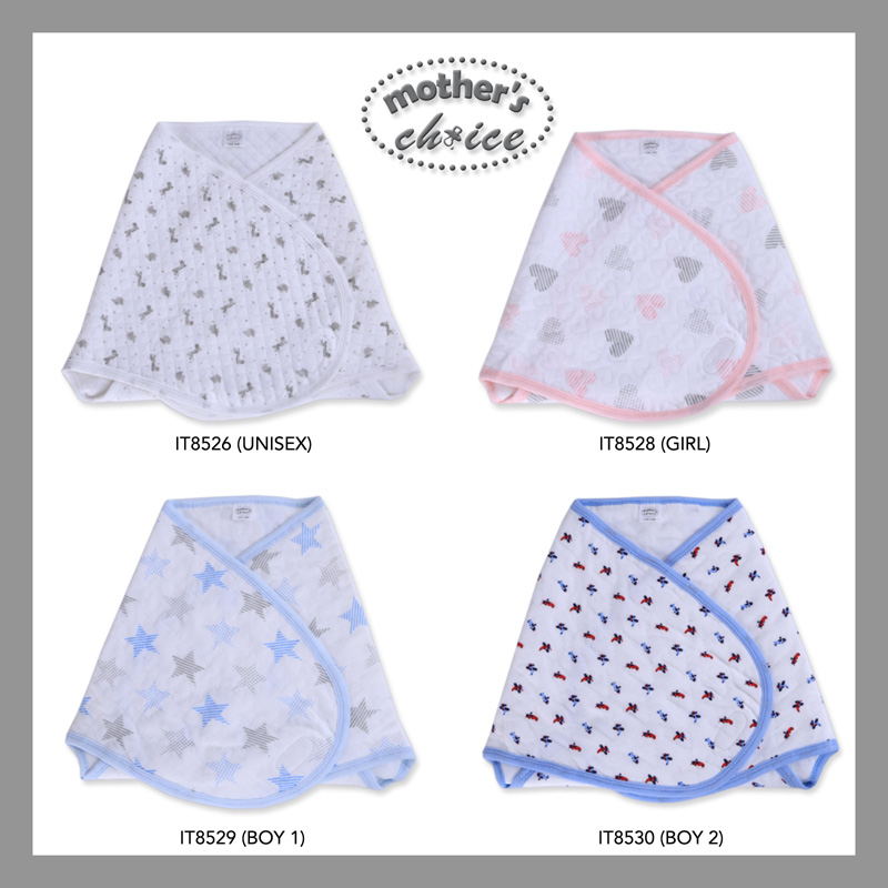 Mothers Choice Infant/ Newborn / Baby Pure Cotton Quilted Swaddle Wrap (Delivery after 31 May)