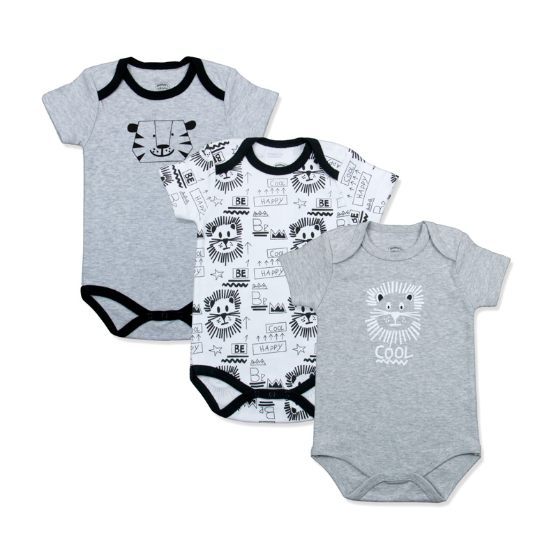 baby-fair Mother's Choice Infant / Baby Boy 100% Pure Cotton Cool Bodysuits 3-Piece Pack