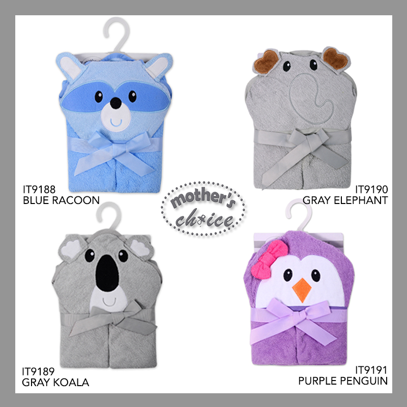 Mothers Choice Colorful Pure Cotton Infant / Baby 3D Hooded Towel (Delivery after 31 May)