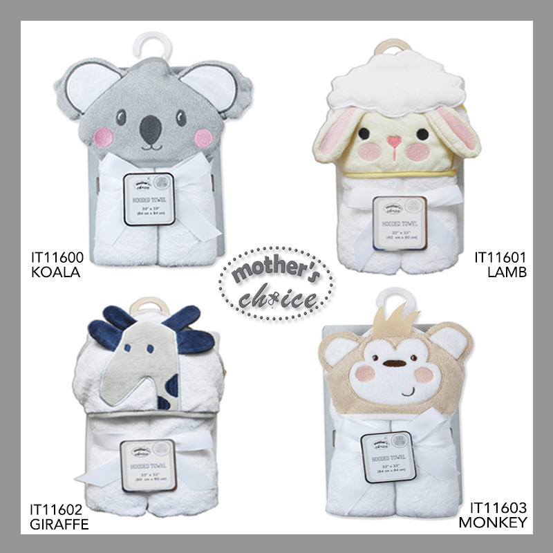 Mothers Choice 3D Pure Cotton Infant / Baby Hooded Towel (Delivery after 31 May)