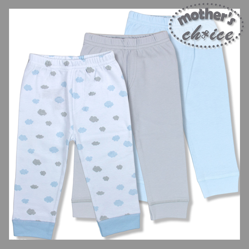 Mothers Choice Infant / Baby Pure Cotton LEGGINGS Pants - CLOUDS 3 Pcs (Delivery after 31 May)