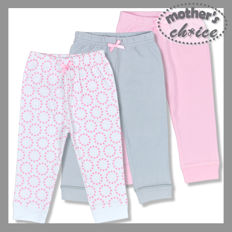 Mothers Choice Infant / Baby Pure Cotton LEGGINGS Pants - ROUND 3 Pcs Pack (Delivery after 31 May)