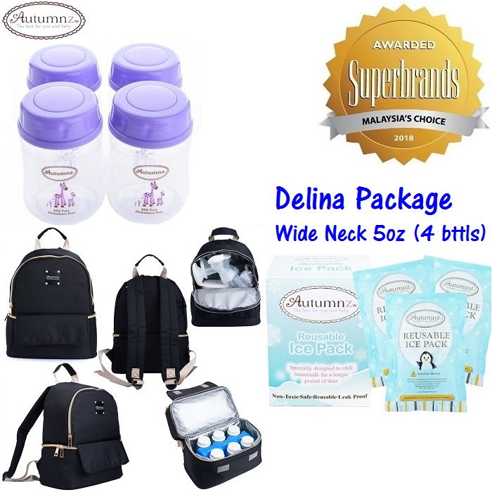 Autumnz Delina Cooler Bag Package (*5oz* 4 Wide Neck Bottles)