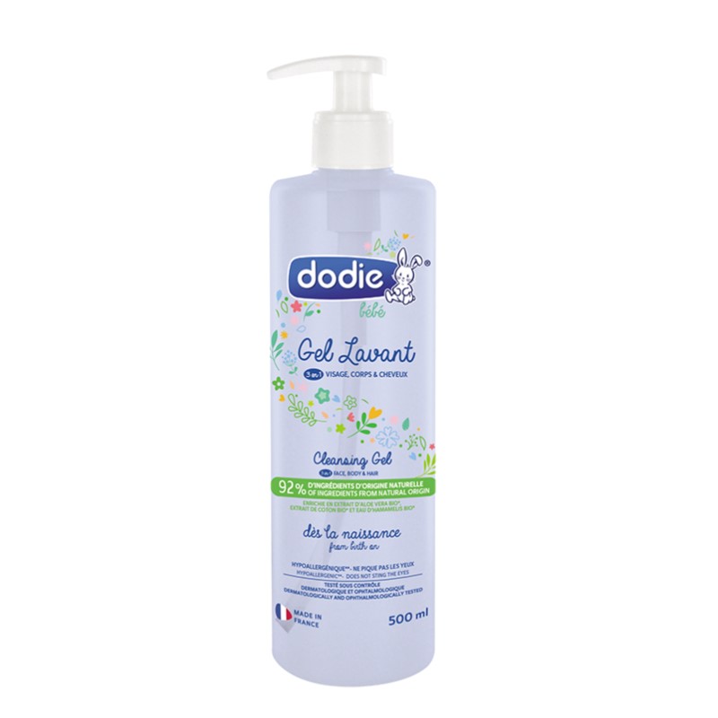 Dodie Baby 3 in 1 Cleansing gel (for hair, face & body) 500ml bottle with pump Bath & Baby Care