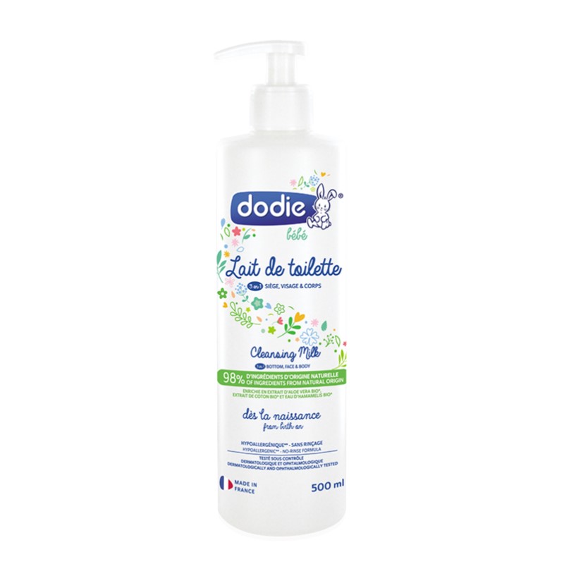Dodie Baby 3 in 1 Cleansing milk (for face, body & bottom) 500ml bottle with pump Bath & Baby Care