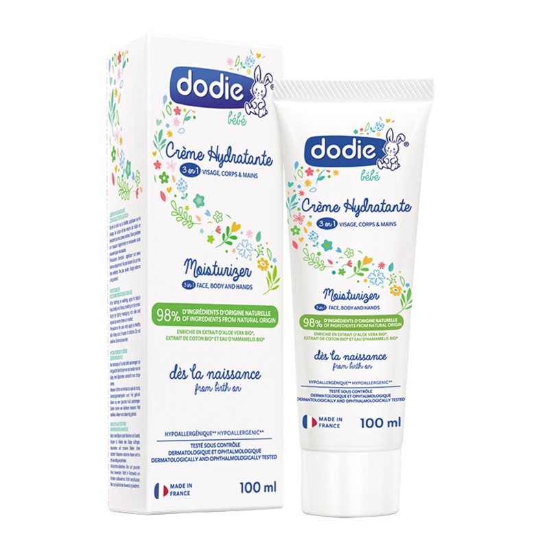 Dodie Baby 3 in 1 Moisturising cream (for face, hands & body) 100ml tube Bath & Baby Care