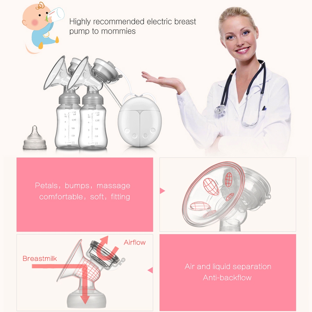 Momobebe Double Electric Breast Pumps Powerful Nipple Suction Screen Touch