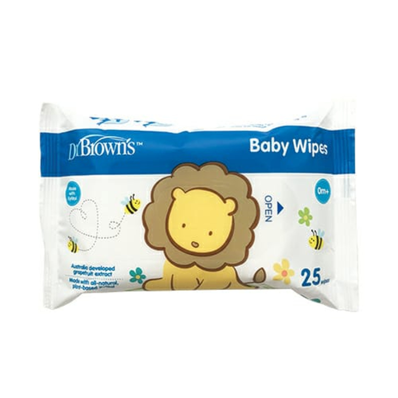 (Buy 1 Free 1) Dr Brown	's Carton Deal Baby Wet Wipes (25s/4 pack set) x 8 Packs