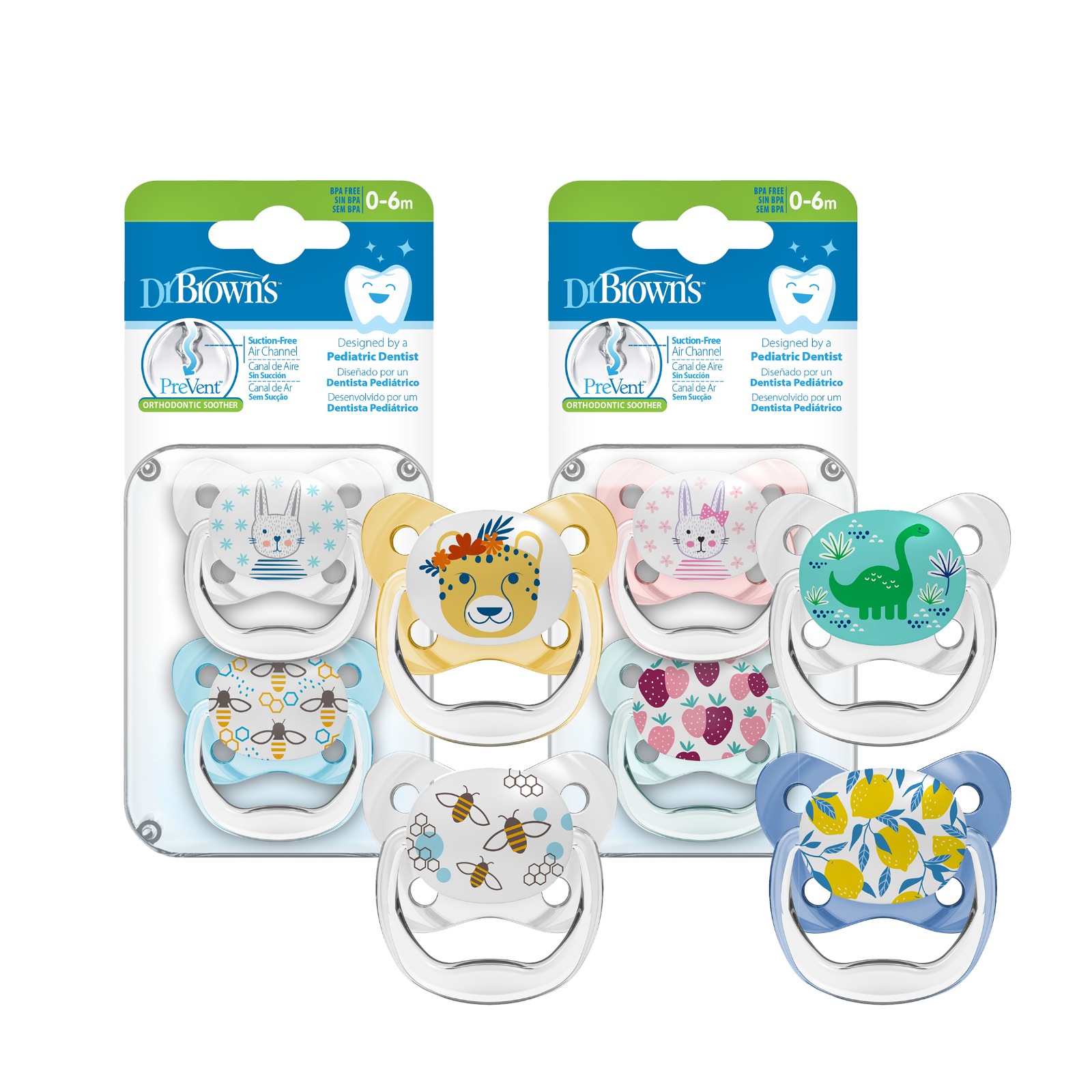baby-fair Dr Brown's Prevent Butterfly Shield Pacifier, 2pcs