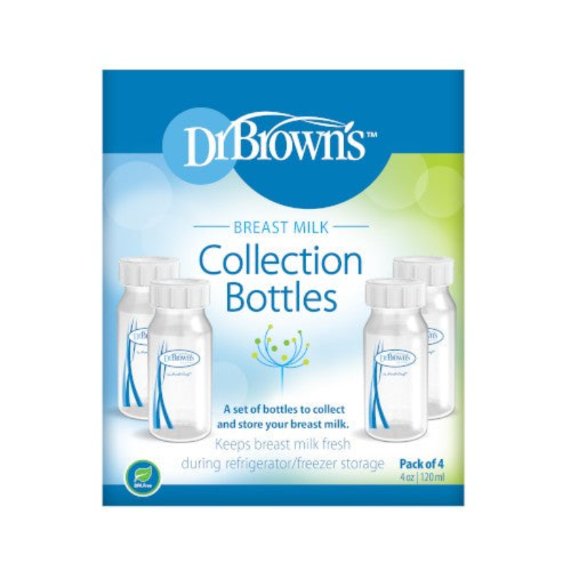 (Bundle of 2) Dr Browns Breastmilk Collection Bottle - 120 ml Narrow-Neck, 4-Pack