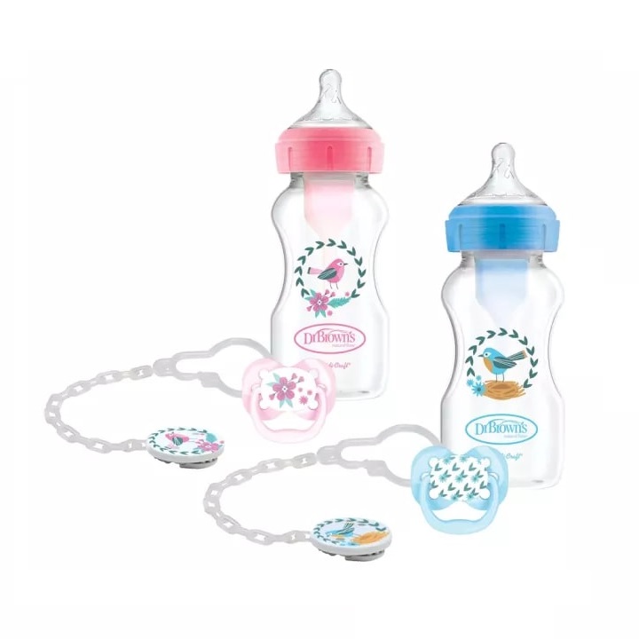 Dr Browns 270ml PP Wide Neck Anti-Colic Bottle & Soother Gift Set