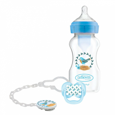 Dr Brown's 270ml PP Wide Neck Anti-Colic Bottle & Soother Gift Set
