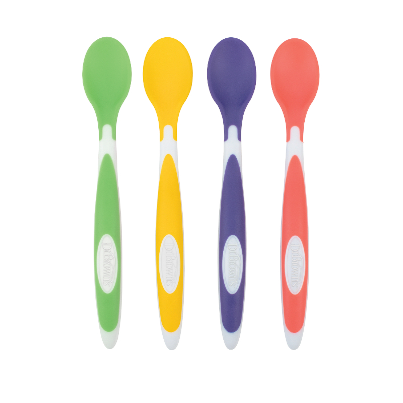 Dr Browns Soft-Tip Spoon, 4-Pack (Yellow, Green, Purple, Red)