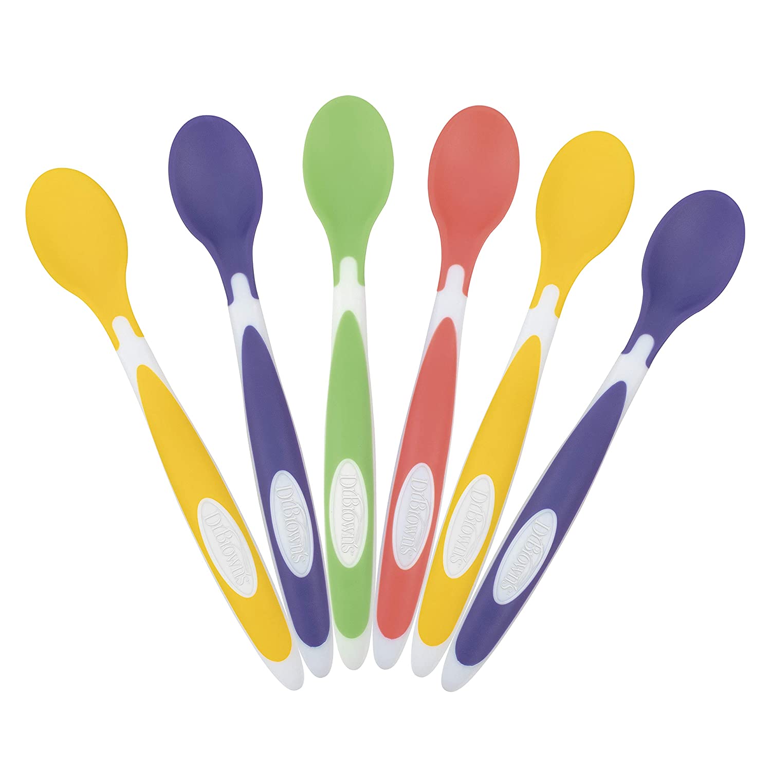 Dr Browns Soft-Tip Spoon, 4-Pack (Yellow, Green, Purple, Red)