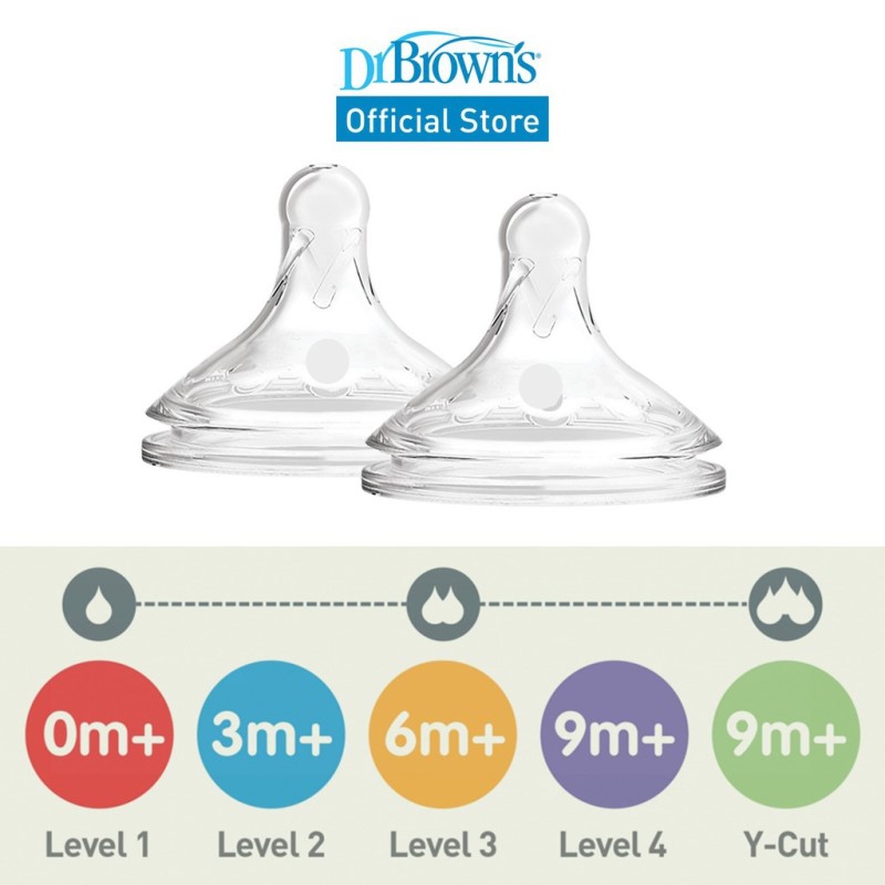 Dr Brown's Options+ Wide Neck Silicone Nipple, 2pck