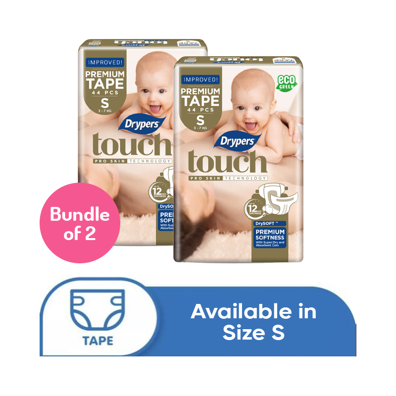 (Bundle of 2) Drypers Touch Tape S 44s