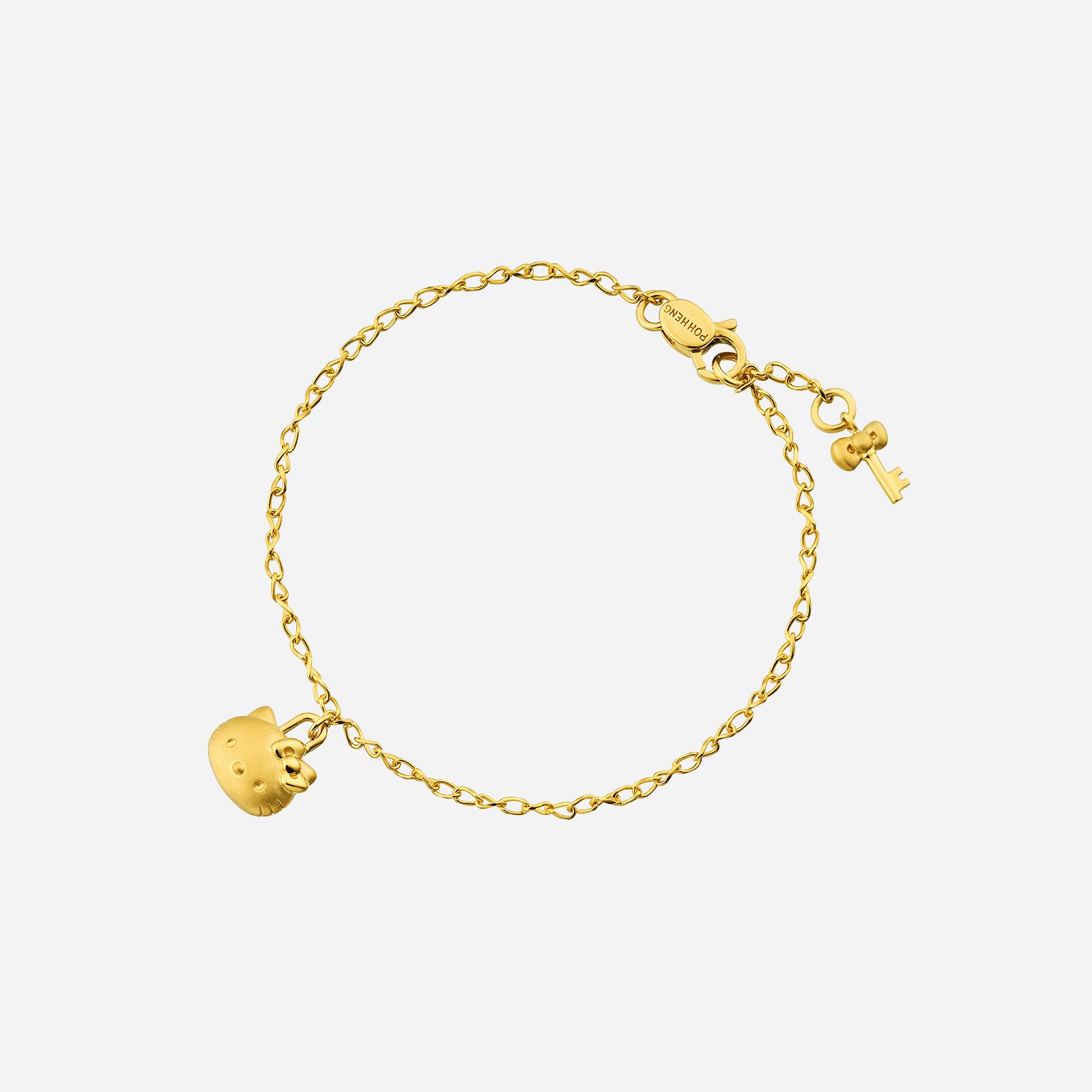 Poh Heng Hello Kitty Key To My Heart Bracelet in 22K Yellow Gold