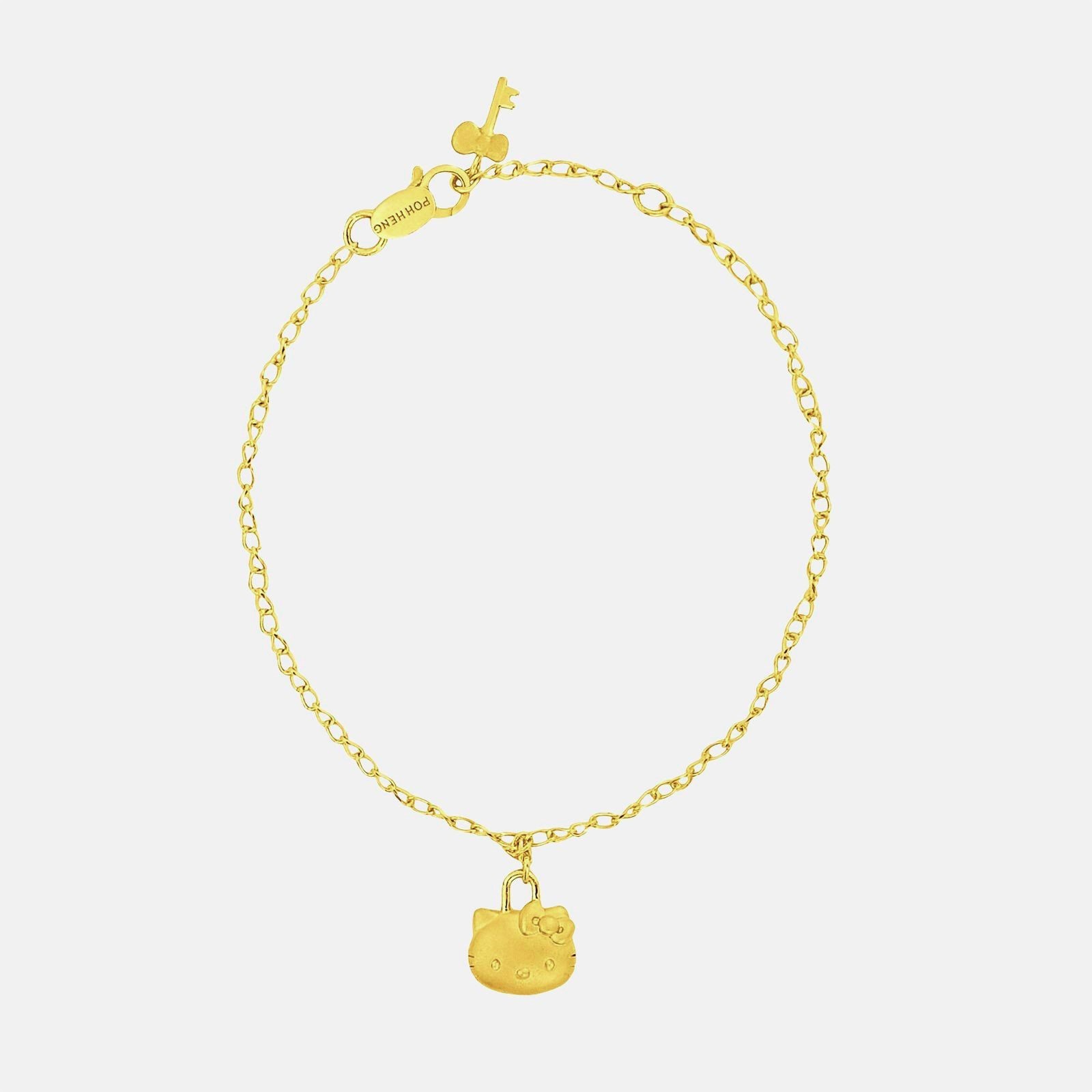 Poh Heng Hello Kitty Key Charm Bracelet in 22K Yellow Gold	