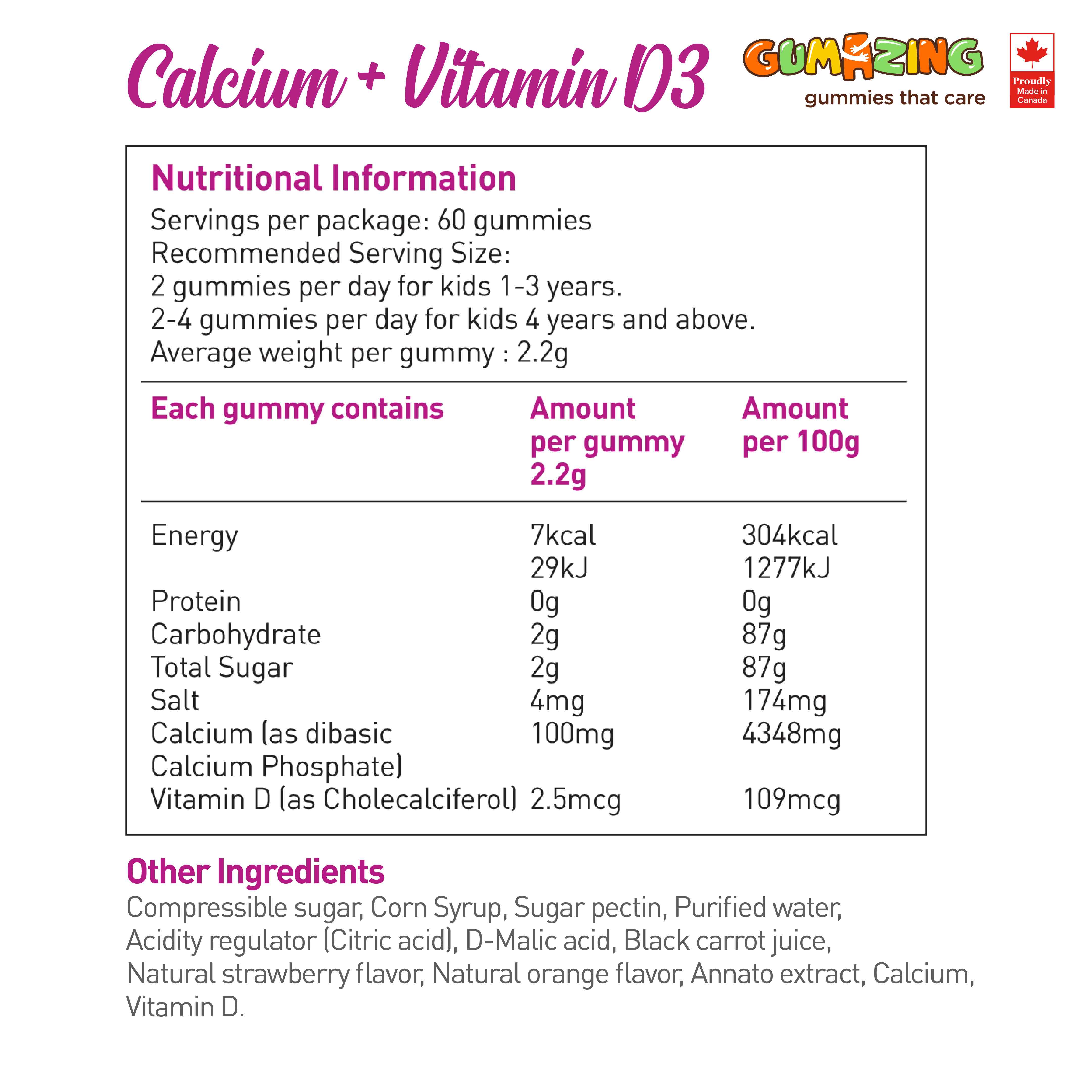 Gumazing Essential Vitamin Pack (Multivitamin + Calcium) with mug