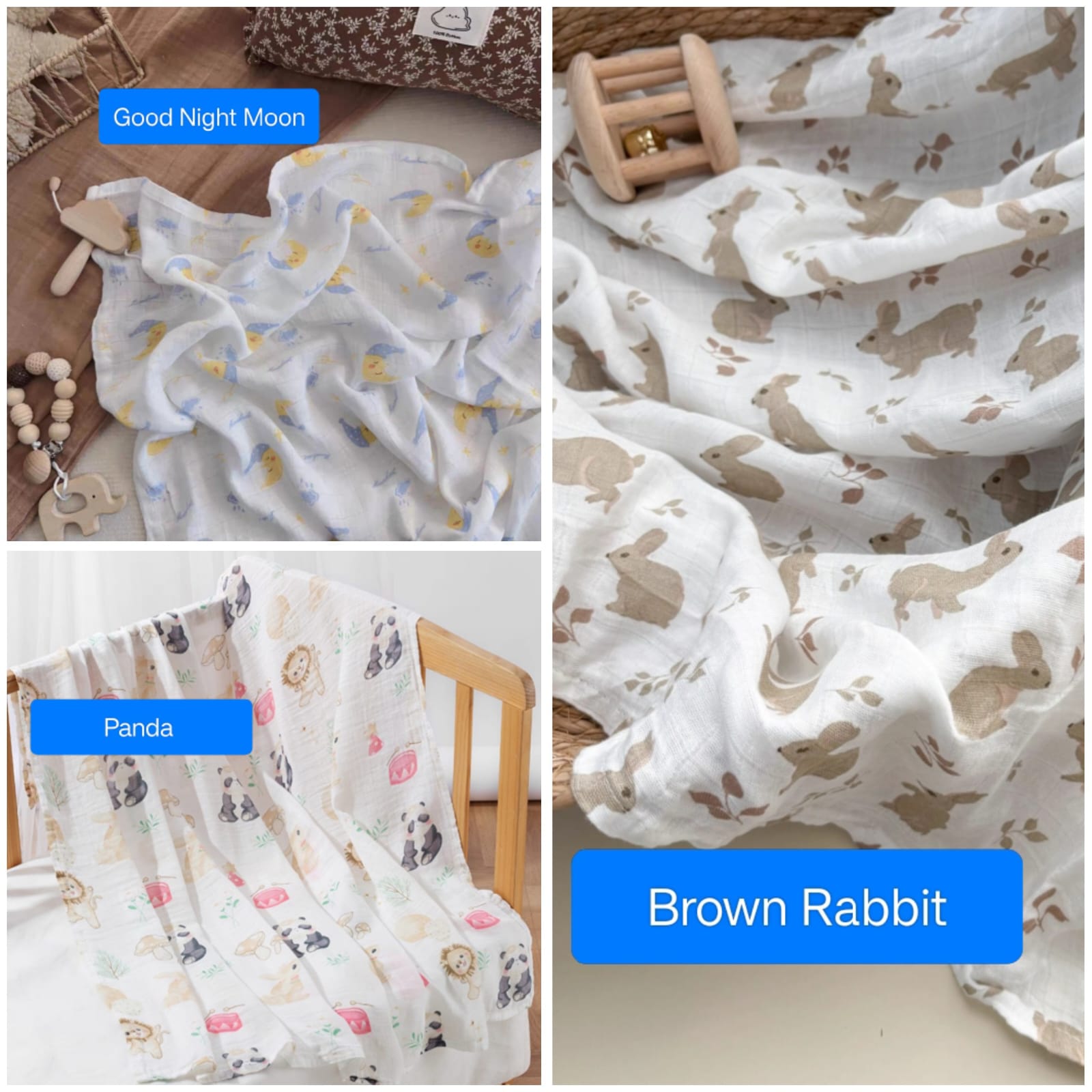 Emmanuel Baby Swaddle Blanket 100 Percent Muslin Cotton