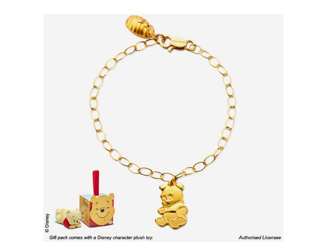 Poh Heng Disney Pooh Honey Pot Baby Bracelet in 22K Yellow Gold	