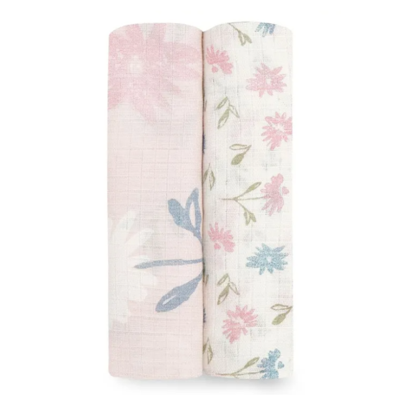 baby-fair Aden + Anais Silky Soft Swaddle (2 Pack) - Vintage Floral
