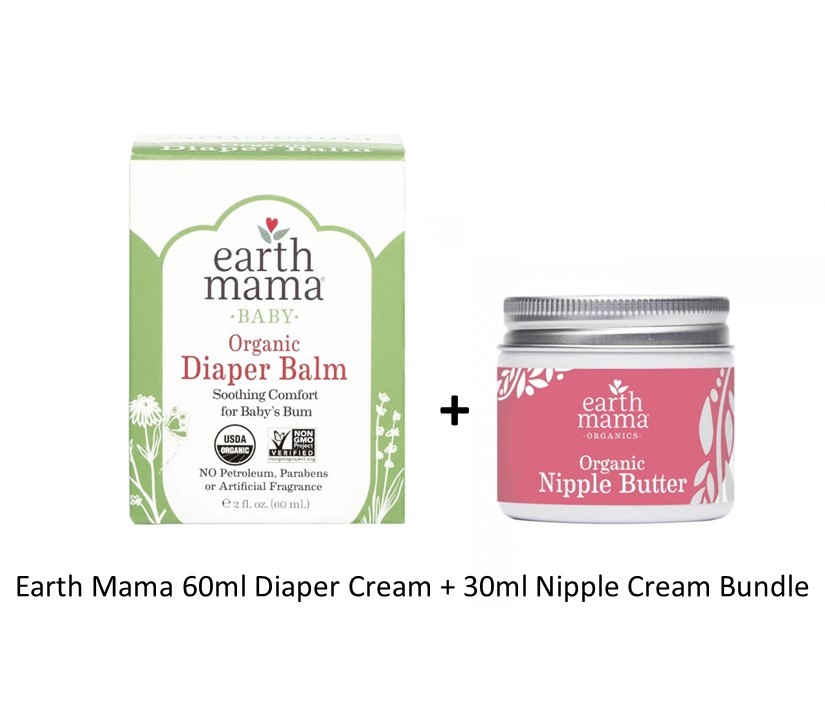 Earth Mama Bundle - 60ml Diaper Cream + 30ml Nipple Cream