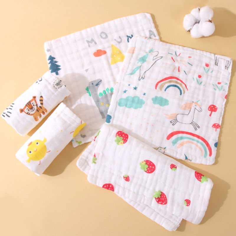 Emmanuel Baby Washcloths Handkerchief Bib Face Towel (Pack of 5)