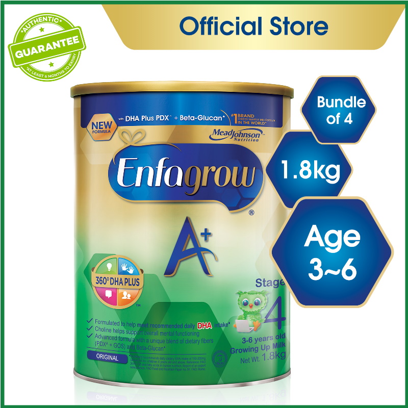 Enfagrow A+ Stage 4 Baby Formula Milk Powder 360DHA+ (3-6Y) 1.8kg (6 ...