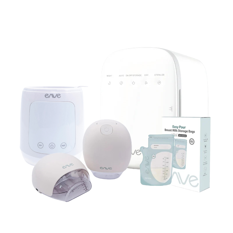 [Bundle Deal] Enve Ariel Duo Wearable Breast Pump - Double + Enve 5-in-1 UV Sterilizer + Enve Bottle Warmer + Breastmilk Storage Bag, 30pcs