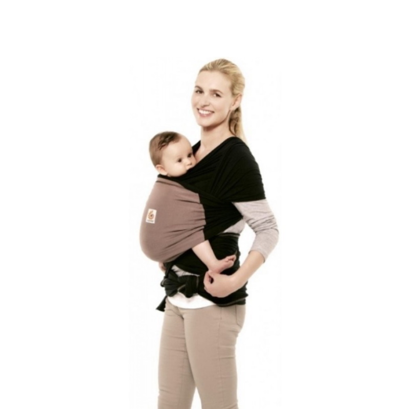 Ergobaby Baby Carrier Wrap - Pepper (Black Carrier Wrap w/Taupe Pocket)