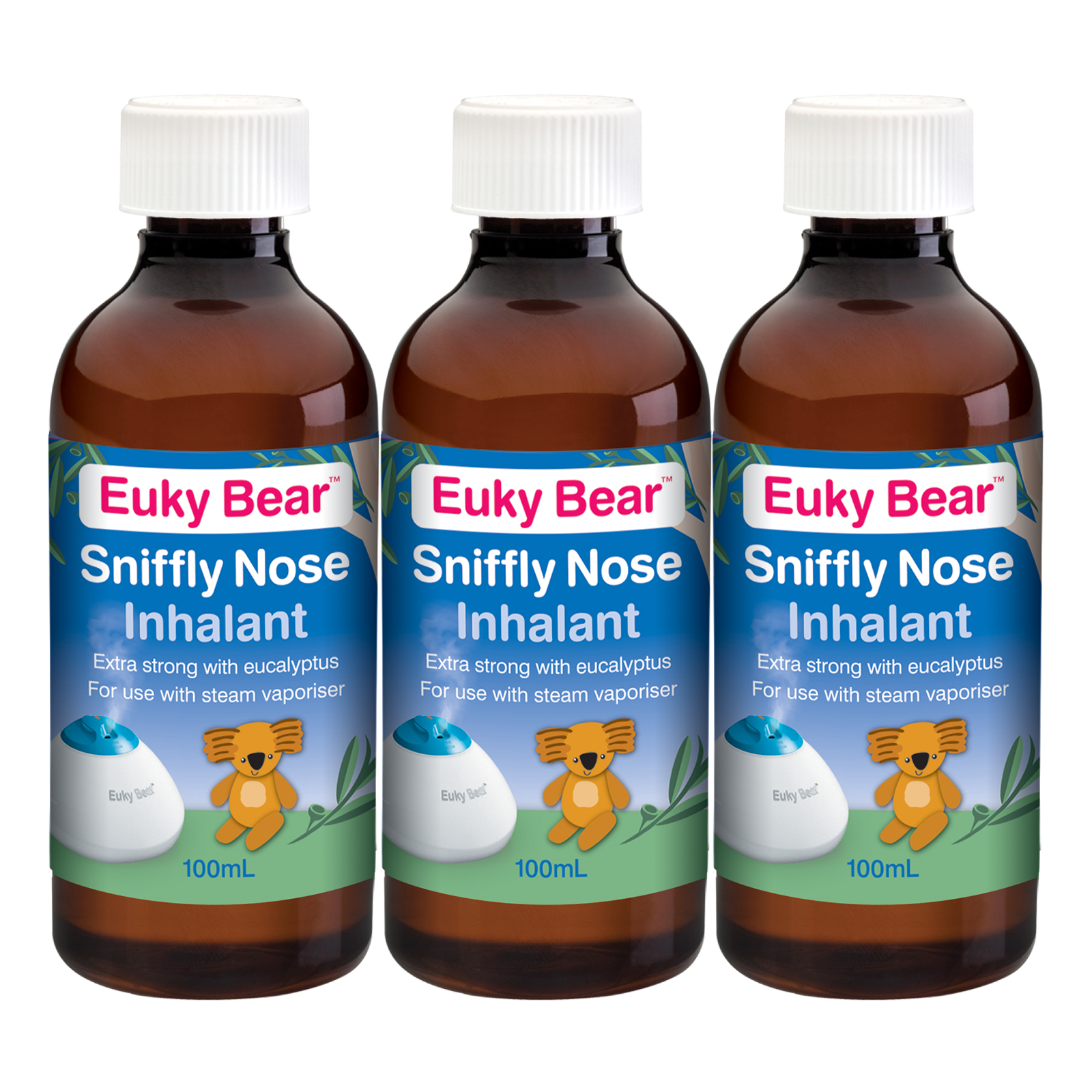 Euky Bear Sniffly Nose Inhalant 100ml (Bundle of 3)