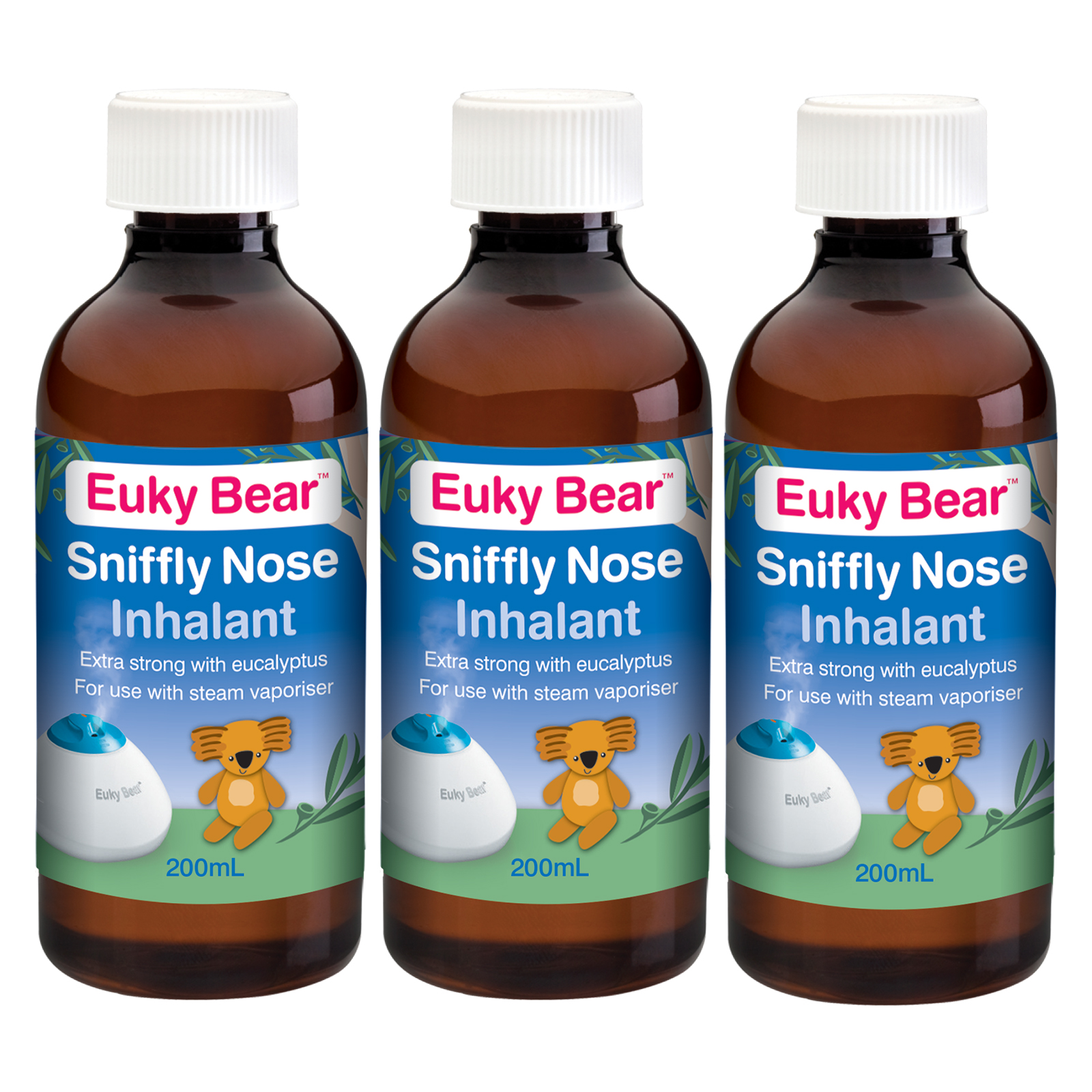 Euky Bear Sniffly Nose Inhalant 200ml (Bundle of 3)