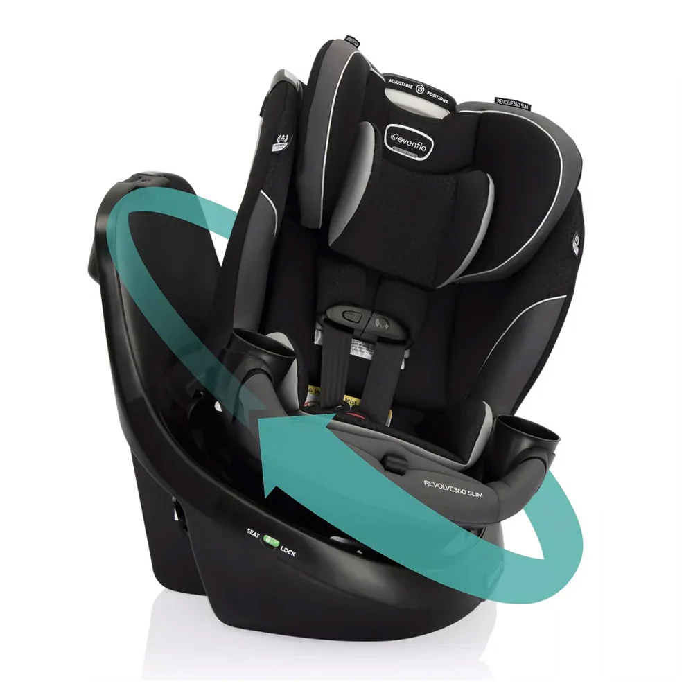 Evenflo Gold -  Revolve360 Slim 2-in-1 Rotational Convertible Car Seat - Canton Black