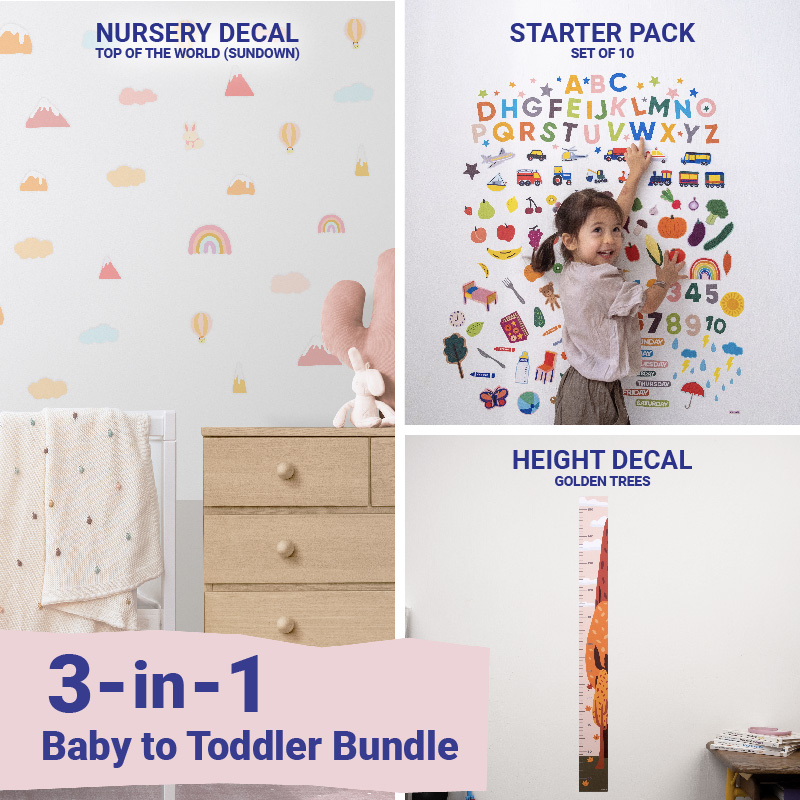 Evercasa 3-in-1 Baby to Toddler Removable Decal Bundle