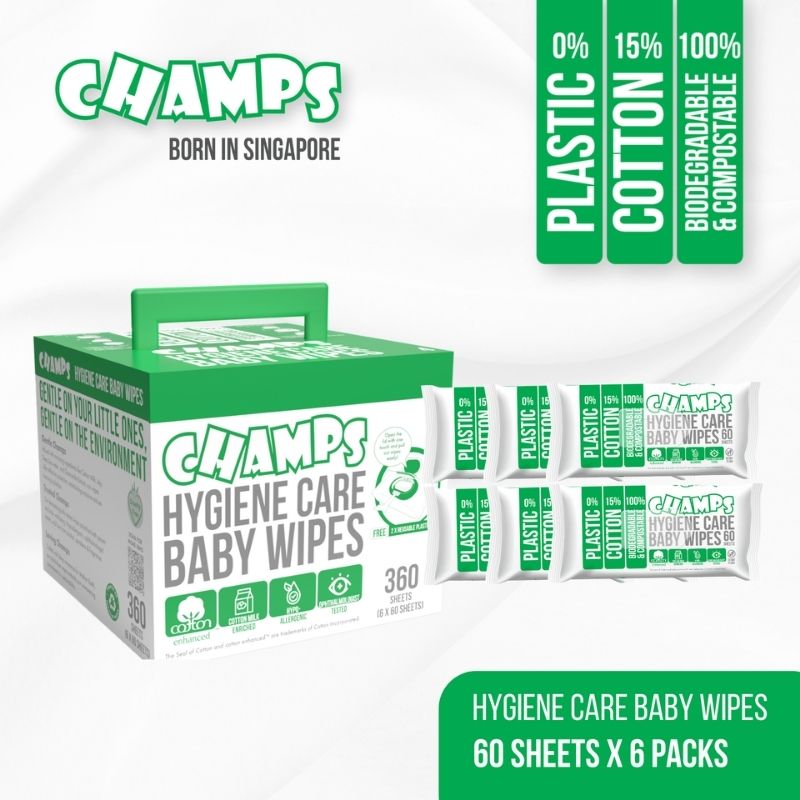 Champs Hygiene Care Baby Wipes 60s x 6 packs