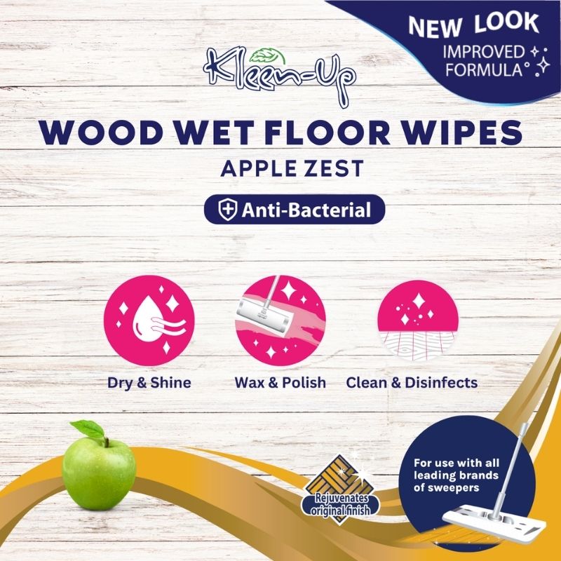 Kleen-Up Wood Wet Floor Wipes 15S (3 Packets)